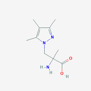 molecular formula C10H17N3O2 B13292333 2-amino-2-methyl-3-(trimethyl-1H-pyrazol-1-yl)propanoic acid 