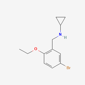 molecular formula C12H16BrNO B13292346 N-[(5-bromo-2-ethoxyphenyl)methyl]cyclopropanamine 