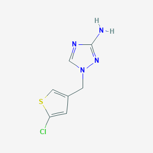 molecular formula C7H7ClN4S B13292366 1-[(5-Chlorothiophen-3-yl)methyl]-1H-1,2,4-triazol-3-amine 