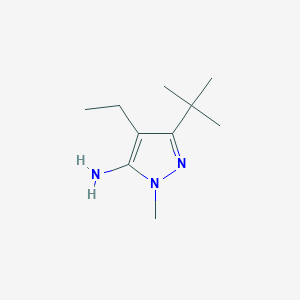 molecular formula C10H19N3 B13292370 3-Tert-butyl-4-ethyl-1-methyl-1H-pyrazol-5-amine 