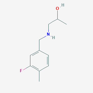 molecular formula C11H16FNO B13292382 1-{[(3-Fluoro-4-methylphenyl)methyl]amino}propan-2-ol 