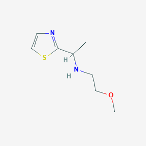 molecular formula C8H14N2OS B13292393 (2-Methoxyethyl)[1-(1,3-thiazol-2-yl)ethyl]amine 