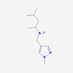 molecular formula C11H21N3 B13292401 [(1-Methyl-1H-pyrazol-4-yl)methyl](4-methylpentan-2-yl)amine 