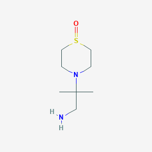 molecular formula C8H18N2OS B13292452 4-(1-Amino-2-methylpropan-2-yl)-1lambda4-thiomorpholin-1-one 