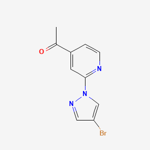 molecular formula C10H8BrN3O B13292455 1-[2-(4-Bromo-1H-pyrazol-1-YL)pyridin-4-YL]ethan-1-one 