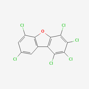 molecular formula C12H2Cl6O B1329246 1,2,3,4,6,8-Hexachlorodibenzofuran CAS No. 69698-60-8
