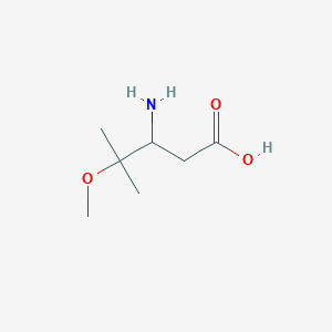 molecular formula C7H15NO3 B13292472 3-Amino-4-methoxy-4-methylpentanoic acid 