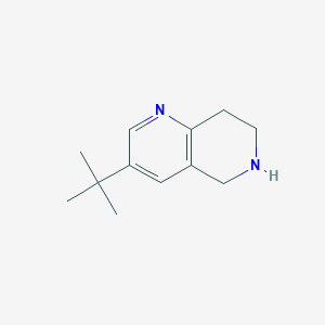molecular formula C12H18N2 B13292485 3-Tert-butyl-5,6,7,8-tetrahydro-1,6-naphthyridine 