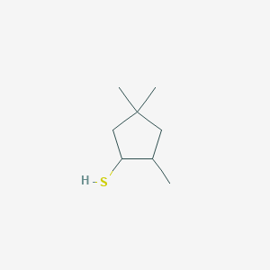 molecular formula C8H16S B13292496 2,4,4-Trimethylcyclopentane-1-thiol 