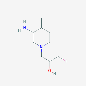 molecular formula C9H19FN2O B13292502 1-(3-Amino-4-methylpiperidin-1-yl)-3-fluoropropan-2-ol 