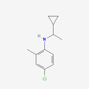 molecular formula C12H16ClN B13292510 4-chloro-N-(1-cyclopropylethyl)-2-methylaniline 