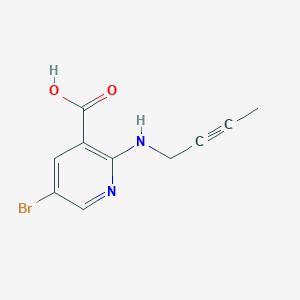 molecular formula C10H9BrN2O2 B13292522 5-Bromo-2-[(but-2-yn-1-yl)amino]pyridine-3-carboxylic acid 