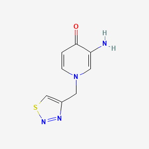 molecular formula C8H8N4OS B13292531 3-Amino-1-[(1,2,3-thiadiazol-4-yl)methyl]-1,4-dihydropyridin-4-one 
