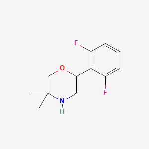 molecular formula C12H15F2NO B13292570 2-(2,6-Difluorophenyl)-5,5-dimethylmorpholine 