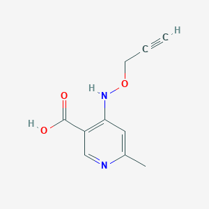 molecular formula C10H10N2O3 B13292610 6-Methyl-4-[(prop-2-yn-1-yloxy)amino]pyridine-3-carboxylic acid 