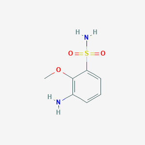 molecular formula C7H10N2O3S B13292649 3-Amino-2-methoxybenzene-1-sulfonamide 