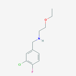 molecular formula C11H15ClFNO B13292678 [(3-Chloro-4-fluorophenyl)methyl](2-ethoxyethyl)amine 