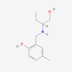 molecular formula C12H19NO2 B13292712 2-{[(1-Hydroxybutan-2-yl)amino]methyl}-4-methylphenol 