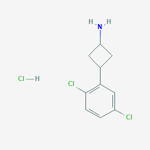 molecular formula C10H12Cl3N B13292717 3-(2,5-Dichlorophenyl)cyclobutan-1-amine hydrochloride 