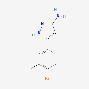 molecular formula C10H10BrN3 B13292744 5-(4-bromo-3-methylphenyl)-1H-pyrazol-3-amine 
