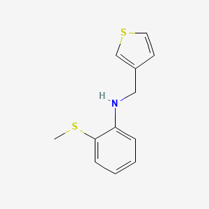 molecular formula C12H13NS2 B13292749 2-(Methylsulfanyl)-N-(thiophen-3-ylmethyl)aniline 