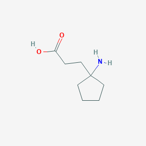 molecular formula C8H15NO2 B13292757 3-(1-Aminocyclopentyl)propanoic acid 