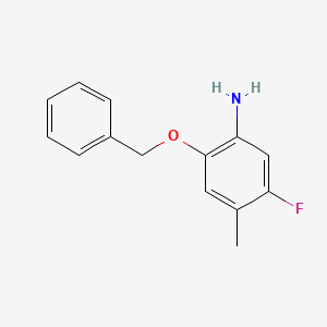 molecular formula C14H14FNO B13292785 2-(Benzyloxy)-5-fluoro-4-methylaniline 