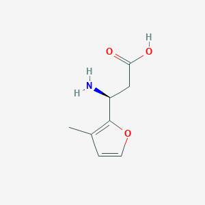 molecular formula C8H11NO3 B13292791 (3S)-3-Amino-3-(3-methylfuran-2-YL)propanoic acid 