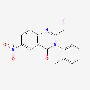 B1329280 4(3H)-Quinazolinone, 2-(fluoromethyl)-3-(2-methylphenyl)-6-nitro- CAS No. 56287-73-1