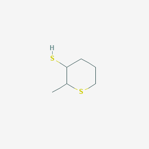 molecular formula C6H12S2 B13292807 2-Methylthiane-3-thiol 
