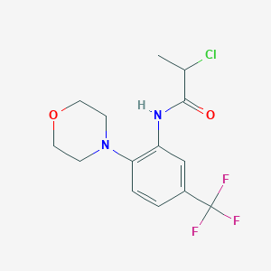 molecular formula C14H16ClF3N2O2 B13292810 2-chloro-N-[2-morpholin-4-yl-5-(trifluoromethyl)phenyl]propanamide CAS No. 743444-55-5