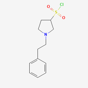 molecular formula C12H16ClNO2S B13292822 1-(2-Phenylethyl)pyrrolidine-3-sulfonyl chloride 