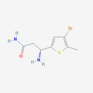 molecular formula C8H11BrN2OS B13292841 (3R)-3-Amino-3-(4-bromo-5-methylthiophen-2-yl)propanamide 