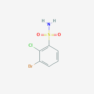 molecular formula C6H5BrClNO2S B13292879 3-Bromo-2-chlorobenzene-1-sulfonamide 