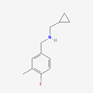 molecular formula C12H16FN B13292889 (Cyclopropylmethyl)[(4-fluoro-3-methylphenyl)methyl]amine 