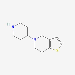 molecular formula C12H18N2S B13292890 4-(4H,5H,6H,7H-Thieno[3,2-C]pyridin-5-YL)piperidine 