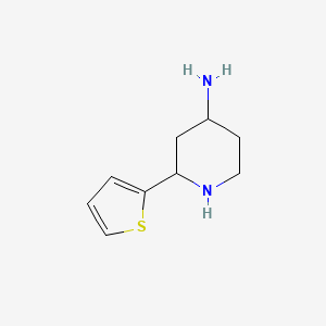 molecular formula C9H14N2S B13292924 2-(Thiophen-2-YL)piperidin-4-amine 