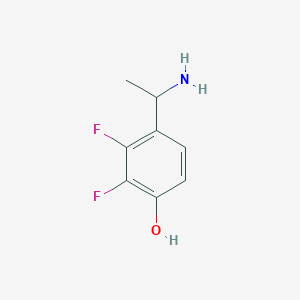 molecular formula C8H9F2NO B13292926 4-(1-Aminoethyl)-2,3-difluorophenol 