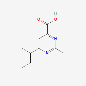molecular formula C10H14N2O2 B13292940 6-(Butan-2-yl)-2-methylpyrimidine-4-carboxylic acid 