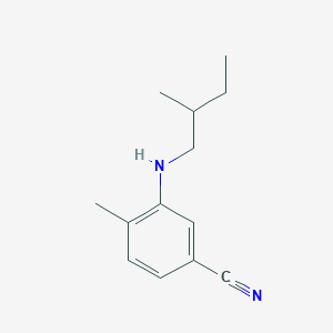 molecular formula C13H18N2 B13292944 4-Methyl-3-[(2-methylbutyl)amino]benzonitrile 