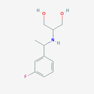 molecular formula C11H16FNO2 B13292978 2-{[1-(3-Fluorophenyl)ethyl]amino}propane-1,3-diol 