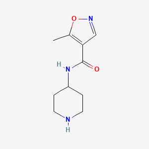 molecular formula C10H15N3O2 B13292983 5-Methyl-N-(piperidin-4-yl)-1,2-oxazole-4-carboxamide 
