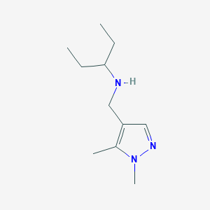 molecular formula C11H21N3 B13292986 [(1,5-Dimethyl-1H-pyrazol-4-yl)methyl](pentan-3-yl)amine 