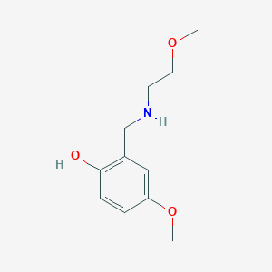 molecular formula C11H17NO3 B13292992 4-Methoxy-2-{[(2-methoxyethyl)amino]methyl}phenol 