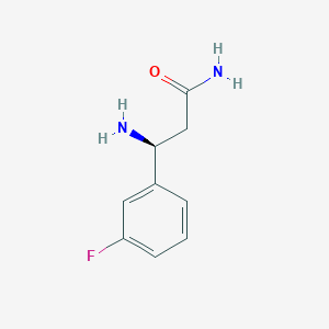 molecular formula C9H11FN2O B13293005 (3S)-3-amino-3-(3-fluorophenyl)propanamide 
