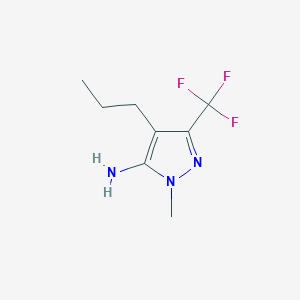 molecular formula C8H12F3N3 B13293027 1-Methyl-4-propyl-3-(trifluoromethyl)-1H-pyrazol-5-amine 