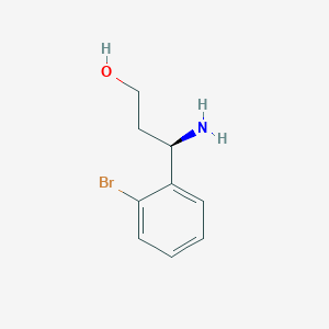 molecular formula C9H12BrNO B13293032 (3R)-3-Amino-3-(2-bromophenyl)propan-1-OL 