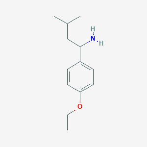 molecular formula C13H21NO B13293040 1-(4-Ethoxyphenyl)-3-methylbutan-1-amine 