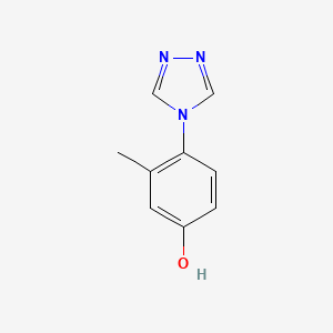molecular formula C9H9N3O B13293048 3-Methyl-4-(4H-1,2,4-triazol-4-yl)phenol 