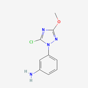 molecular formula C9H9ClN4O B13293056 3-(5-chloro-3-methoxy-1H-1,2,4-triazol-1-yl)aniline 